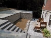 Construction of retaining wall and steps