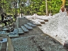 Construction of retaining wall and steps