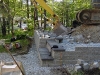 Construction of retaining wall and steps